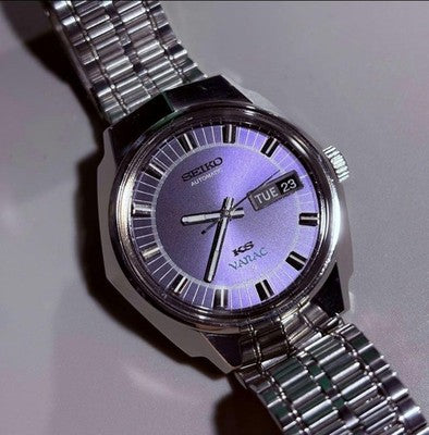 SEIKO KING SEIKO VANAC 5626-7150 PURPLE DIAL AUTOMATIC WATCH OH 1972 KS