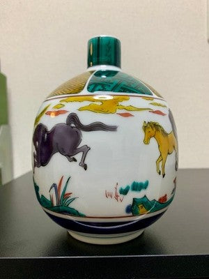 SUNTORY WHISKY HIBIKI 21 YEAR OLD KUTANI WARE EMPTY BOTTLE OLD STYLE HORSE