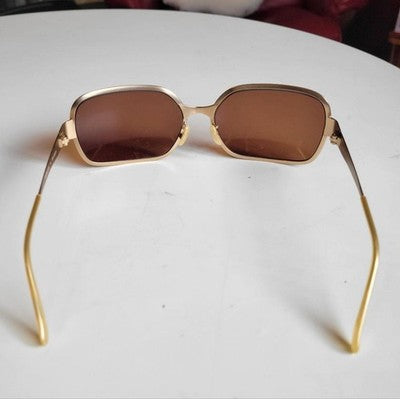 OLIVER PEOPLES OP-523 TI FIGHT CLUB SUNGLASSES BROWN TITANIUM FRAME MINT