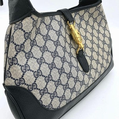GUCCI NEW JACKIE GG SUPREME HANDBAG NAVY SHOULDER BAG USED FROM JAPAN