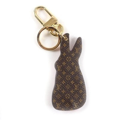 LOUIS VUITTON KEY RING HOLDER CHARM BUNNY PINK FUR LEATHER MONOGRAM BOX M01560