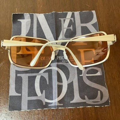 OLIVER PEOPLES OP-523 SUNGLASSES SILVER ORANGE BRAD PITT FIGHT CLUB MODEL