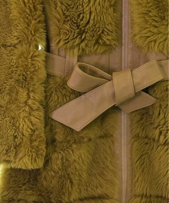 CHLOE WOMEN SHEARLING SHEEPSKIN COAT BROWN SIZE 34 XXS ZIP ITALY PRE OWNED