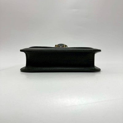 VALENTINO GARAVANI ROCKSTUD BLACK LEATHER CHAIN SHOULDER BAG GOLD STUDS