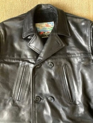 AERO LEATHER BARNSTORMER STEERHIDE LEATHER COAT JACKET BROWN SIZE L