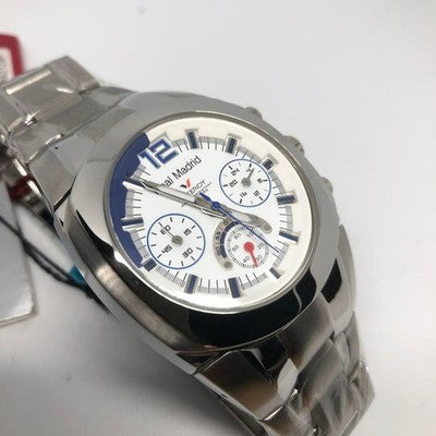 VICEROY REAL MADRID CHAMPIONS WATCH SILVER ANALOG EXCELLENT CONDITION　FROM JAP