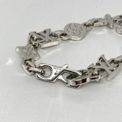 LOUIS VUITTON MONOGRAM CRAGGY BRACELET M1596M SILVER CHAIN UNISEX USED