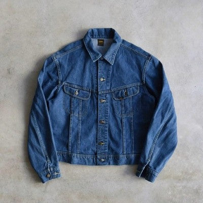 LEE 101-J DENIM JACKET INDIGO 70S 80S VINTAGE MEN SIZE XL MADE IN USA USED