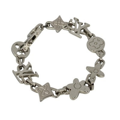 LOUIS VUITTON MONOGRAM CRAGGY BRACELET M1596M SILVER CHAIN UNISEX USED