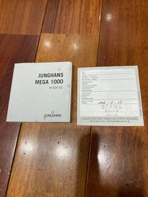 JUNGHANS MEGA 1000 RADIO CONTROLLED WATCH MEN'S TITANIUM BRACELET W/BOX & MANUAL