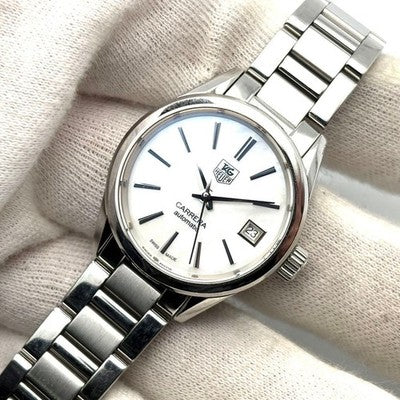 TAG HEUER CARRERA WAR2411 AUTOMATIC LADIES WATCH DATE SILVER DIAL STEEL SWISS