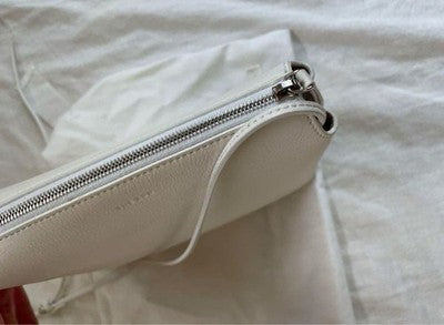THE ROW MINI TWIN LEATHER SHOULDER BAG WHITE MADE IN ITALY W/TAGS