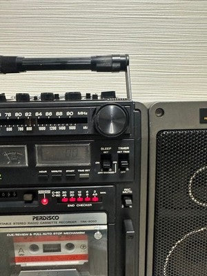 HITACHI TRK-9050 PERDISCO BOOMBOX SEPARABLE STEREO CASSETTE AS IS
