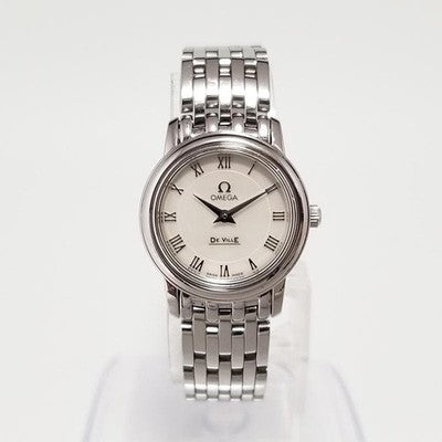 OMEGA DE VILLE PRESTIGE 4570.71 QUARTZ WOMEN'S WATCH 22MM SILVER ROMAN DIAL