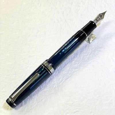 Sailor Fountain Pen Pro Gear Blue Laden Lacquerware Naginata Sharpening 21K NM