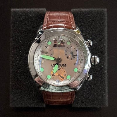 CORUM BUBBLE CHRONOGRAPH 396.150.20 AUTOMATIC STEEL RUBBER MENS WATCH USED