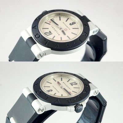 BVLGARI ALUMINIUM AL38A AUTOMATIC SILVER DIAL RUBBER MENS LUXURY WATCH