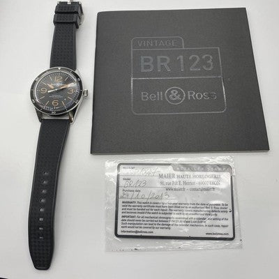 BELL & ROSS BR123-92-SP SPORT HERITAGE AUTOMATIC BLACK DIAL RUBBER MENS WATCH