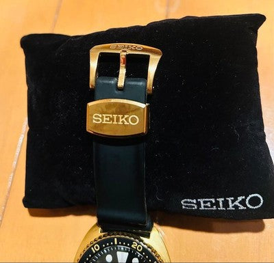 SEIKO PROSPEX SRPC44 AUTOMATIC DIVER 200M GOLD BLACK RARE BOX PAPERS 4R36 WATCH