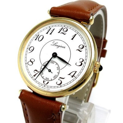 LONGINES VINTAGE WATCH L8464 MANUAL WIND SMALL SECONDS WHITE DIAL ARABIC 32MM