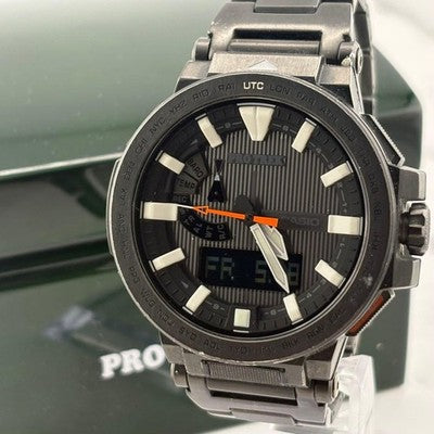CASIO PRO TREK PRX-8000YT-1JF ANALOG DIGITAL TITANIUM WATCH W/BOX JAPAN