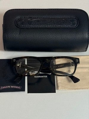 CHROME HEARTS EYEGLASSES GITTIN ANY? BLACK FRAME MEN'S EYEGLASSES 56-13 W/CASE