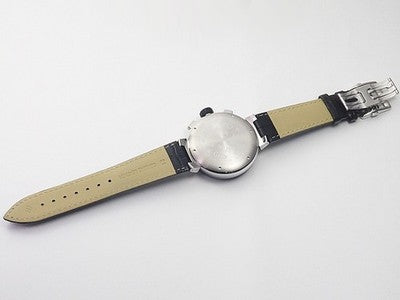 LOUIS VUITTON TAMBOUR VOYAGE CHRONOGRAPH Q102A BROWN BLACK WRISTWATCH AUTHENTIC