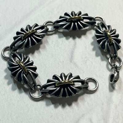 GEORG JENSEN 394 BRACELET AG925 K18 GOLD SILVER COMBI VINTAGE AUTHENTIC RARE