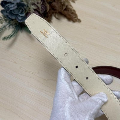 HERMES CONSTANCE REVERSIBLE H BELT SIZE 65 CREAM BROWN GOLD HW Z STAMP 1996