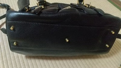 BURBERRY PRORSUM BOSTON BAG SHOULDER BAG LEATHER NOVA CHECK PATTERN USED