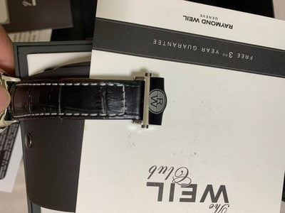 RAYMOND WEIL 2227 AUTOMATIC OPEN HEART WATCH MOP DIAL BOX PAPERS SWISS