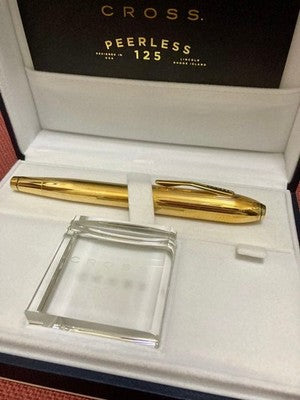 CROSS FOUNTAIN PEN 125 AT0706-5MD 18K GOLD PLATED LIMITED EDITION PEERLESS GOLD