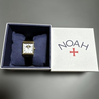 NOAH X TIMEX SUN AND MOON WATCH BLACK CROCODILE EMBOSSED LEATHER STRAP