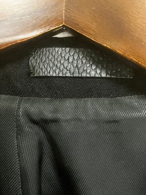 IF SIX WAS NINE PEAK JACKET BLACK WOOL GOAT LEATHER ASYMMETRY MEN SIZE S JAPAN
