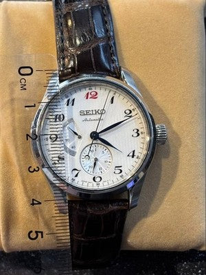 SEIKO PRESAGE SPB059J1 6R27-00J0 AUTOMATIC WATCH POWER RESERVE DATE BOX AS IS