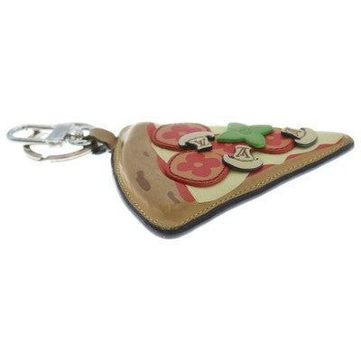 LOUIS VUITTON PIZZA MONOGRAM CHARM KEYCHAIN M02189 BROWN EXCELLENT++++