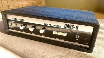 ACE TONE BASS-6 AMP HEAD PRE-ROLAND 1970S VINTAGE TESTED W/ COVER FROM JAPAN