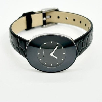 RADO ESENZA 964.0492.3 QUARTZ BLACK DIAL OVAL CASE 24MM WOMEN'S VINTAGE WATCH