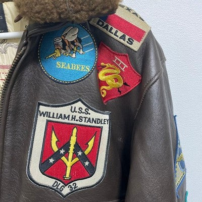 AVIREX G-1 TOP GUN FLIGHT JACKET MEN'S SIZE S (FITS L) LEATHER VINTAGE