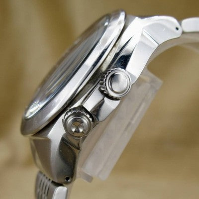 SEIKO SUS GMT 4S12-0010 BLACK DIAL AUTOMATIC STAINLESS STEEL VINTAGE WATCH 1997