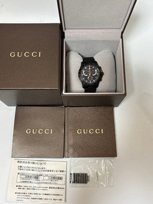 GUCCI G-TIMELESS YA126258 CHRONOGRAPH QUARTZ MENS WATCH BLACK DIAL BOX