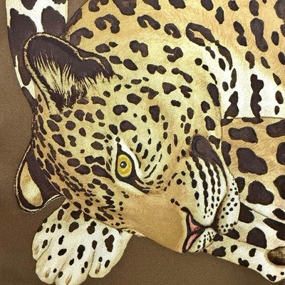 HERMES LAZY LEOPARDESSES CARRE 90 SILK SCARF LEOPARD PRINT NEW UNUSED AUTHENTIC