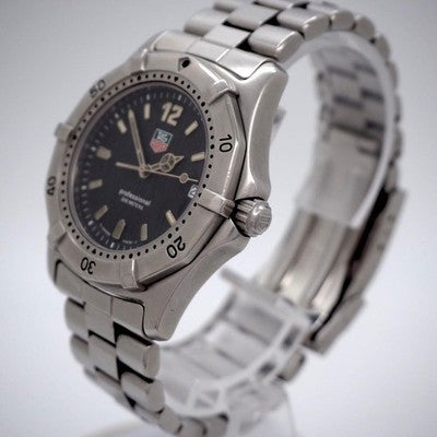 TAG HEUER WK1110 PROFESSIONAL MEN'S WATCH BLACK DIAL STAINLESS STEEL QUARTZ 38MM