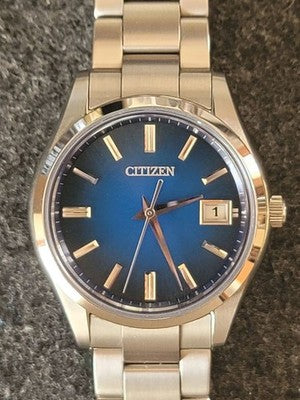 CITIZEN THE CITIZEN AQ4000-51L ECO DRIVE BLUE DIAL HIGH ACCURACY WATCH 40MM