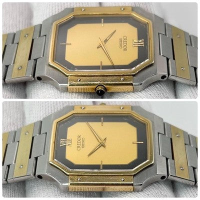SEIKO CREDOR 9300-5320 MEN'S WRISTWATCH 18K 14K GOLD DIAL QUARTZ FROM JAPAN
