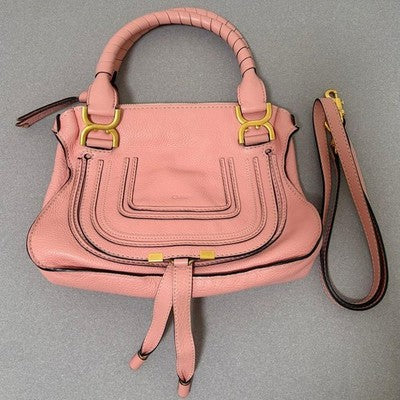 CHLOE MARCIE 2-WAY BAG CHC17WS9281616L5 COWHIDE LEATHER FALLOW PINK USED