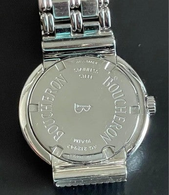 BOUCHERON AG212942 BLUE DIAL 10ATM WATER RESISTANT SWISS QUARTZ WATCH STAINLESS