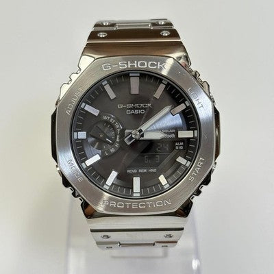 CASIO G SHOCK FULL METAL OCTAGON (GM B2100) SILVER TOUGH SOLAR ANALOG DIG W/BOX