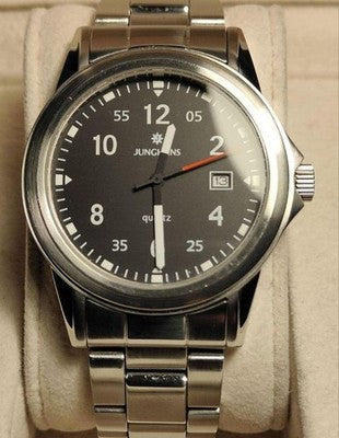 JUNGHANS MEN'S WRISTWATCH ROUND FACE GERMAN MADE QUARTZ EXCELLENT+++++