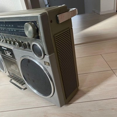 NATIONAL RX-5500 BOOMBOX RETRO RADIO CASSETTE PLAYER SILVER USED FROM JAPAN